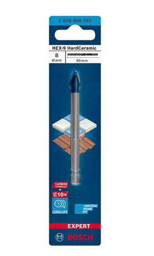 Wiertło Bosch EXPERT HEX-9 HardCeramic 8 x 90 mm 2608900592