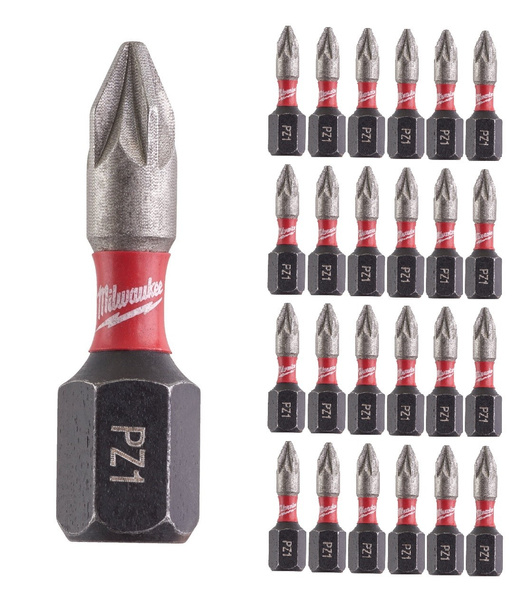 Zestaw 25 szt. bitów udarowych Milwaukee PZ1 25 mm