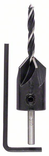 Wiertła spiralne do drewna z pogłębiaczemD = 4,0 mm; L = 70 mm Bosch 2609255217