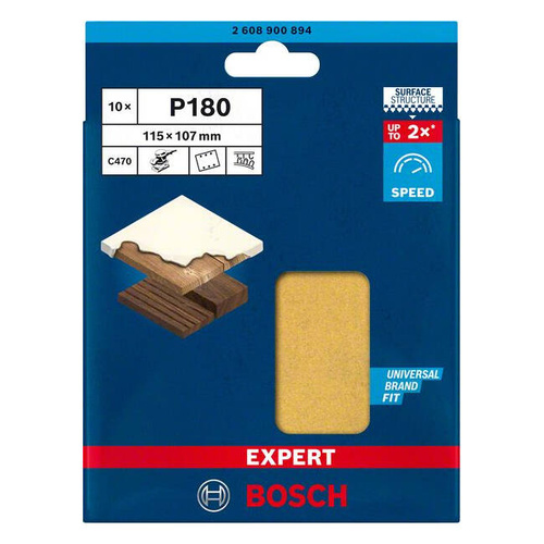 Papier ścierny Bosch EXPERT C470 115x107mm G180 10szt.