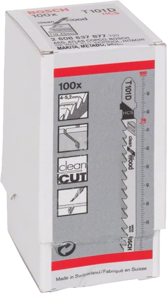 Zestaw 100 szt. brzeszczotów do wyrzynarek Bosch T 101 D (2608637877)