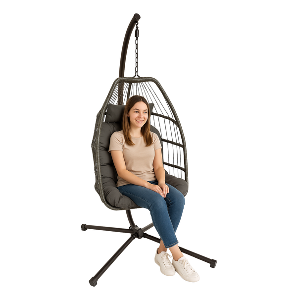 Fotel wiszący Belivio FLORES grafitowy