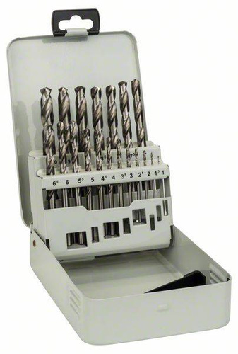 19-elem. zestaw wierteł do metalu HSS-G, DIN 338, 135° w metalowej kasecie, 1–10 mm Bosch 2607018726