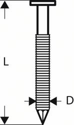 Gwóźdź łączony papierem, łeb okrągły, SN21RK 60RG Bosch 2608200036
