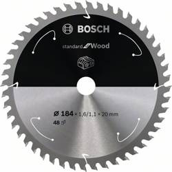 Tarcza do piły tarczowej bezprzewodowej Standard for Wood 184 × 1,6 / 1,1 × 20 T48 Bosch 2608837703