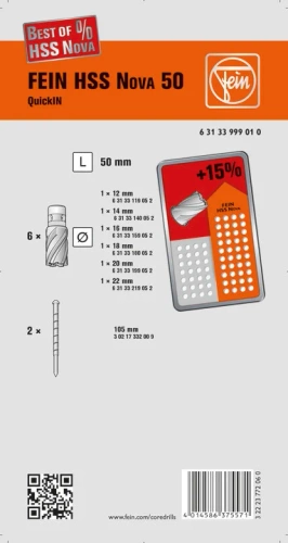 Zestaw 6 szt. wiertła koronowe Fein QuickIN (63133999010)