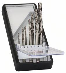 7-elem. zestawy wierteł krętych do drewna Robust Line, z trzpieniem sześciokątnym, 2–8 mm Bosch 2607019923