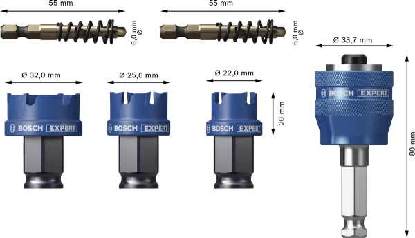 Zestaw pił otwornic Bosch EXPERT Sheet Metal 22/25/32 x 5 mm 2608900502