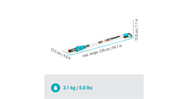 Akumulatorowa pilarka łańcuchowa z trzonkiem teleskopowym Gardena TCS 20/18V P4A 14770-20