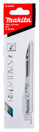 Zestaw 5 szt. brzeszczotów do metalu do piły szablastej 152x0,9mm Makita B-05038