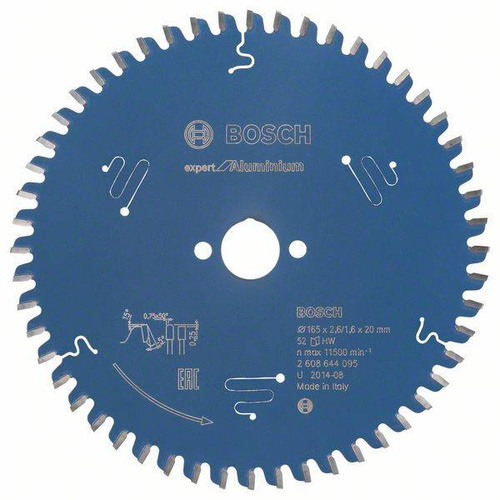 Tarcza tnąca Bosch Expert for Aluminium 165x20 52Z 2608644095