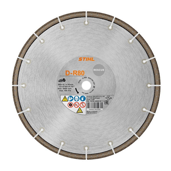 Diamentowa, uniwesalna tarcza tnąca 300 mm Stihl D-R80 (08350957001)