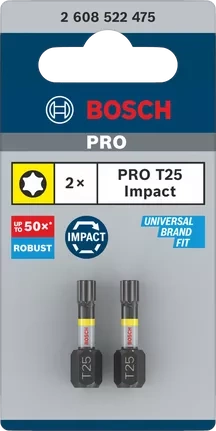 Zestaw 2 szt. bitów udarowych TX25 Bosch Impact Control 2608522475