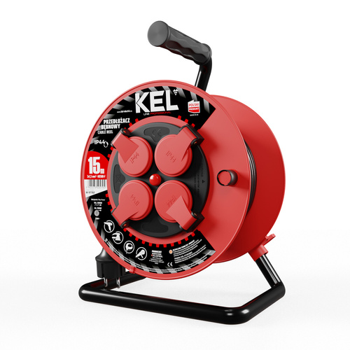 Przedłużacz bębnowy Kel Professional W-97782, 15M/3X1,5