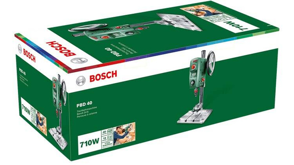 Wiertarka stołowa Bosch PBD 40 z zestawem wierteł