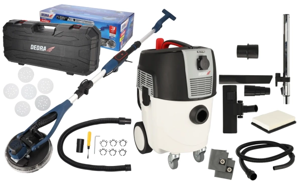 Szlifierka do gipsu Dedra DED6607 z odkurzaczem DED6607