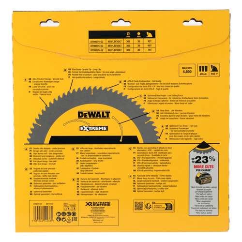 Tarcza tnąca do cięcia drewna 305x30mm 72Z Dewalt DT99576-QZ