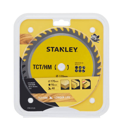 Tarcza do cięcia drewna TCT/HM 170x16 40Z Stanley STA13125-XJ