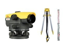 Niwelator optyczny NA332 + statyw + łata Leica