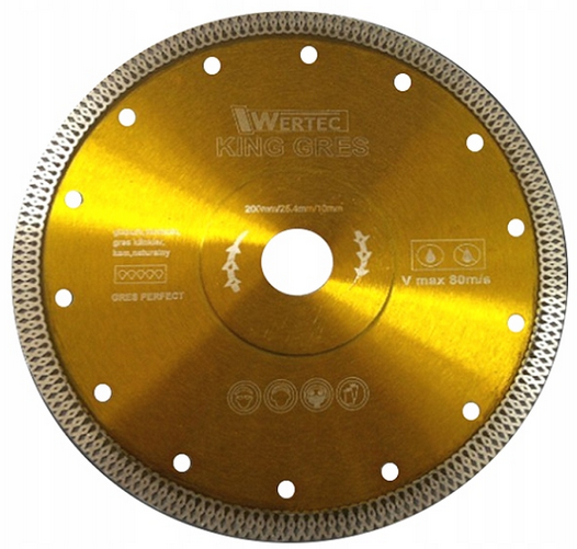 Tarcza diamentowa do gresu Wertec KING GRES 200x25,4x10 mm ( KINGGRES200)