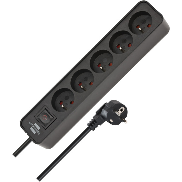 Listwa zasilająca z 5 gniazdami czarna Brennenstuhl 1153254300