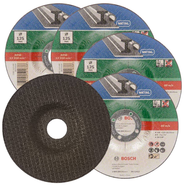 5-częściowy zestaw tarcz tnących, wygiętych, do metalu A 30 S BF 125x22,23 Bosch 2609256333