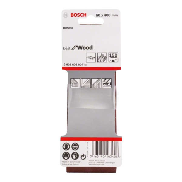 Taśma szlifierska 60x400 G150 Bosch X440 (2608606004) 3 szt