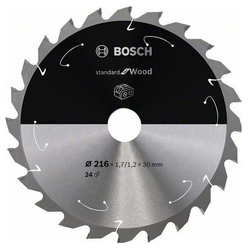 Tarcza do akumulatorowych pilarek ręcznych Bosch Standard for Wood 216x30 T24