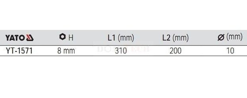 Yato YT-1571 Klucz nasadowy typu T 8 mm