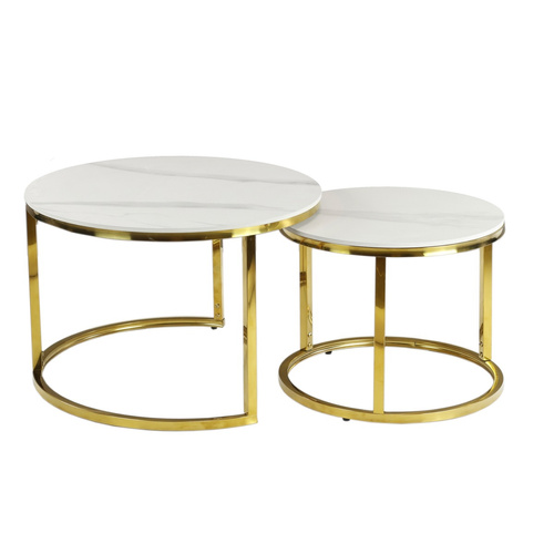 Zestaw stolików Belivio AURORA GOLD