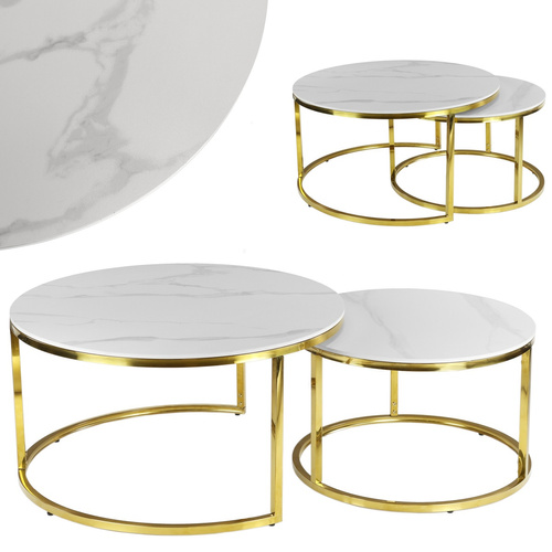 Zestaw stolików Belivio LUNA GOLD