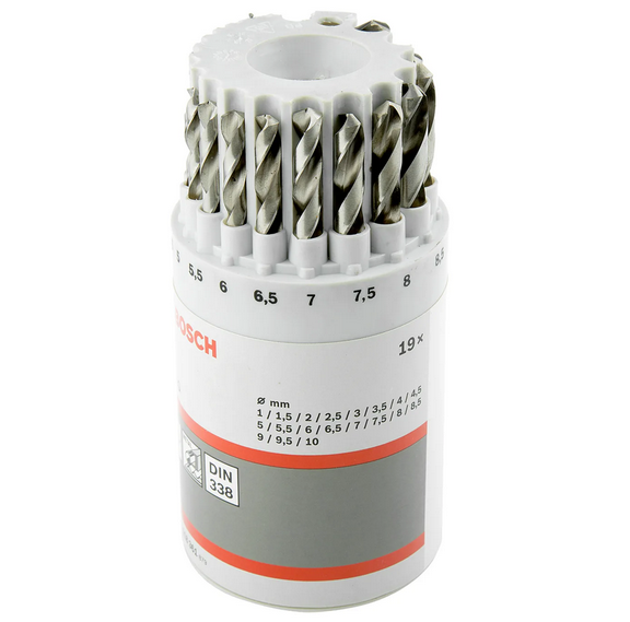 19-częściowy zestaw wierteł Bosch 2607018361 do metalu HSS-G