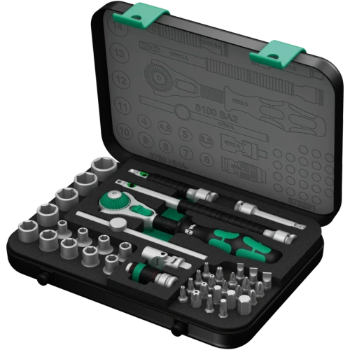 Zestaw nasadek z grzechotką 8100 SA 2 Zyklop 1/4" Wera 05003533001 (42 el.)