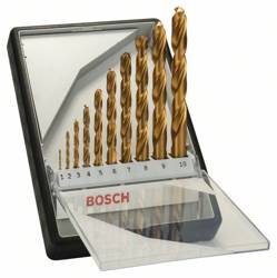 10-elem. zestaw wierteł do metalu Robust Line HSS-TiN, 135°, 1–10 mm Bosch 2607010536