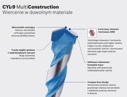 Bosch 2608588196 wiertło CYL-9 Multi Construction 3x80x130