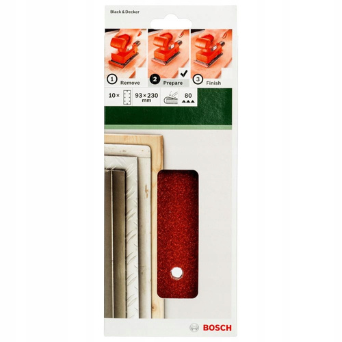 Zestaw 10 szt. papierów ściernych 230x93 mm P80 Bosch 2609256B03