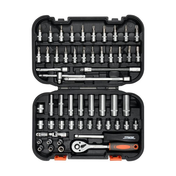 Zestaw kluczy nasadowych Sthor 1/4'' 56 el. 58643