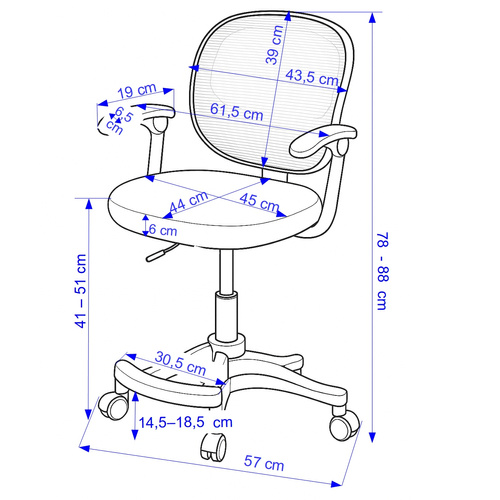 Fotel obrotowy Belivio ELMO niebieski