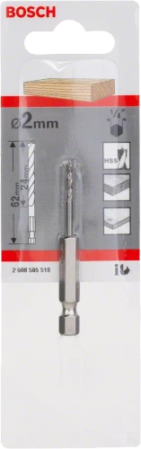 Wiertło spiralne do drewna HEX 2x24x62 Bosch 2608595518