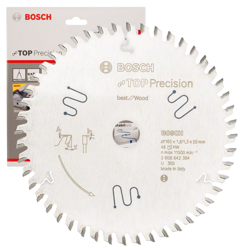 Tarcza pilarska Top Precision Best for Wood 165x20 Bosch 2608642384