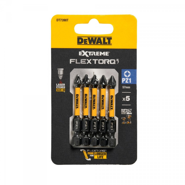 Zestaw 5 szt. bitów PZ1 57 mm DeWalt DT7390T