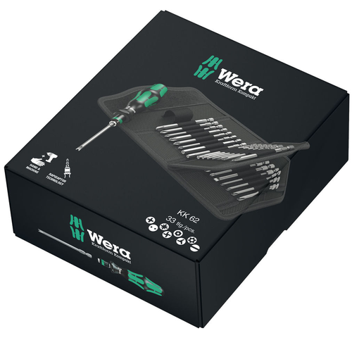 Zestaw wkrętaków wymiennych Wera Kraftform Kompakt 62 - 33 elementy