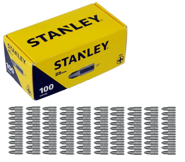 Zestaw 100 szt. bitów PH2 Stanley 3-68-946