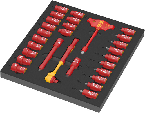 Wkładka piankowa 9726 z zestawem kluczy i nasadek VDE Wera 05150116001