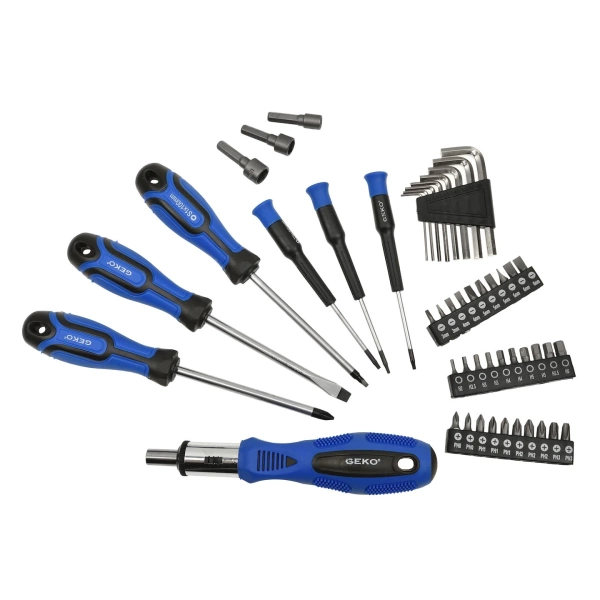 Zestaw wkrętaków, bitów i nasadek Geko G32007