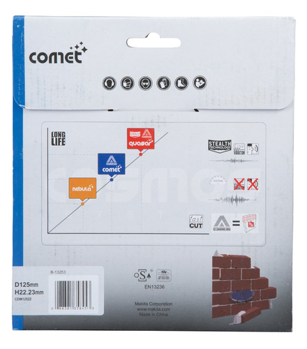 Tarcza tnąca do betonu, diamentowa Makita Comet, 125 x 22,23 mm B-13253