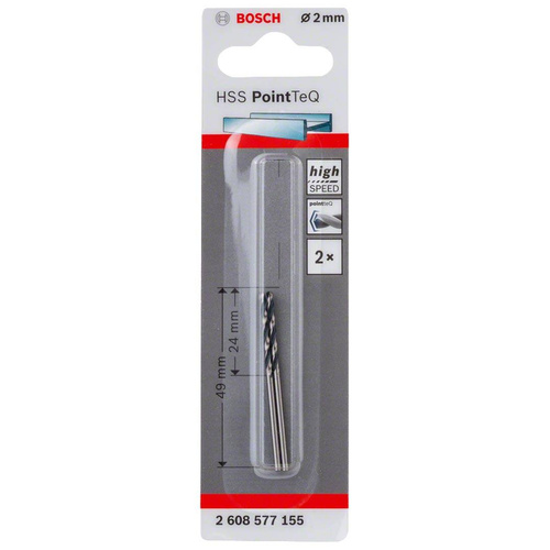 Bosch 2608577155 wiertło do metalu 2 mm PointTeQ 2 szt.