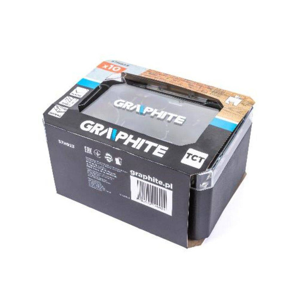 Otwornice stalowe z ostrzem z węglika spiekanego, zestaw 10 el. Graphite 57H923