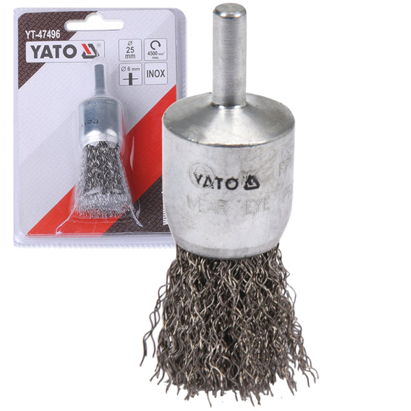 Szczotka druciana czołowa do INOX z 25mm YATO YT-47496