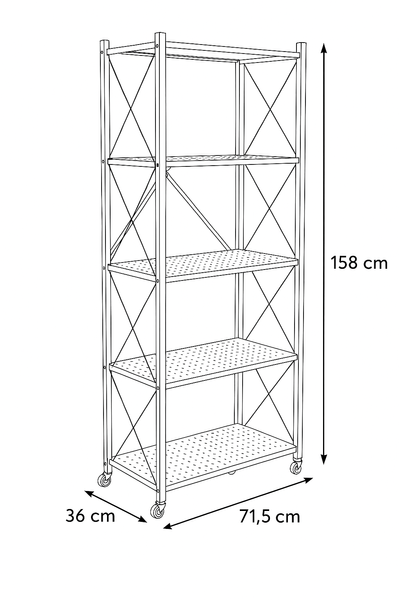 Regał Belivio SIMON Black 5-poziomowy WER89071-outlet